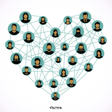 Network, networking, social media, internet communication abstract. Online love 