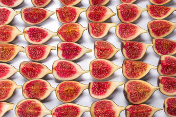 Tasty figs background. Top view.