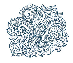 Monochrome Paisley print