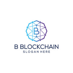 Fototapeta premium creative b blockchain logo design