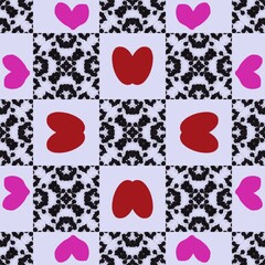 seamless pattern with hearts design