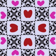 seamless pattern with hearts design