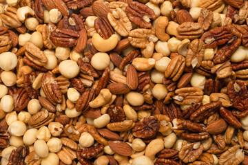 Mix of nuts as a background.