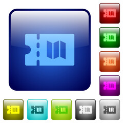 Travel discount coupon color square buttons