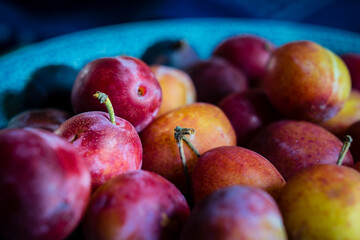 Plums in a bowl