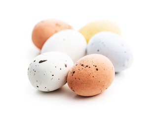 Chocolate easter eggs. Sweet candy eggs.