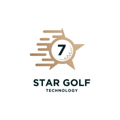 set creative golf star ball and sport logo