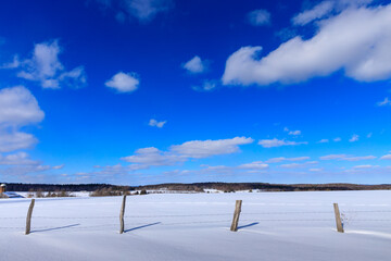 Deep Blue Winter Skies in New York State. 