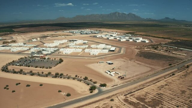 Drone View of Eloy Detention Center and La Palma Correctional Center and Saguaro Correctional Center in Eloy, Arizona, United States