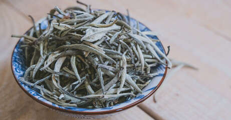 close up of a white tea