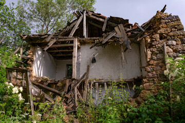 Old ruined abandoned Bulgarian house