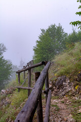 Fototapeta na wymiar Tourist path in the mountains