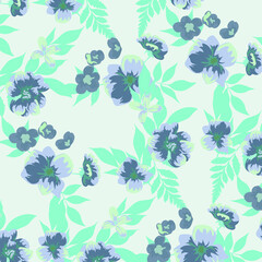 Watercolor Flower background.  Liberty style. fabric, covers, manufacturing, wallpapers, print, gift wrap.