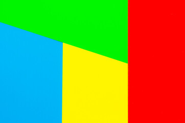 Bright background. Multi-colored red yellow blue green graphic background. View from above