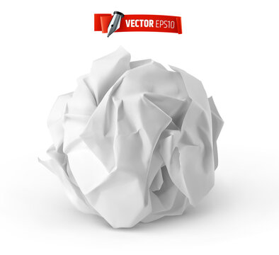 Boule de papier froiss&eacute; vectorielle sur fond blanc