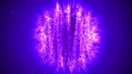 Fototapeta na wymiar 3D illustration of neon glow geometrical object
