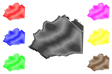 Wilkes County, North Carolina State (U.S. county, United States of America, USA, U.S., US) map vector illustration, scribble sketch Wilkes map © danlersk