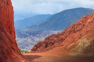 Colored landscape in Purmamarca, Jujuy Argentina