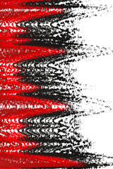 Fototapeta na wymiar Musik malerisch dargestellt, in Rot und Schwarz, auf weißem Hintergrund
