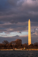 Dramatic photo of the Washington Monument in Washington DC