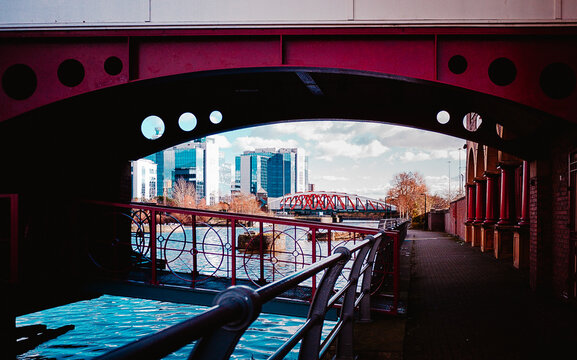 The Manchester Ship Canal Running Through Trafford.