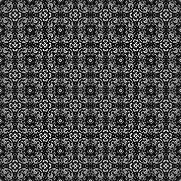 Black and white seamless ethnic pattern 8a
