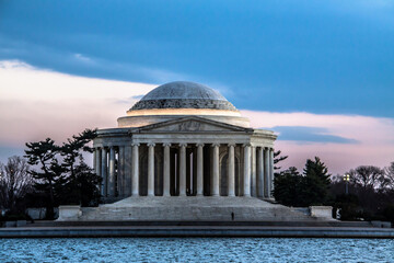 dramatic photo of  Thomas Jefferson Memorial in Washington DC.