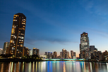 Fototapeta na wymiar Beautiful Tokyo cityscape at dusk