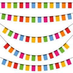 colored garlands party background