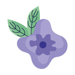 purple flower garden doodle style icon vector illustration design