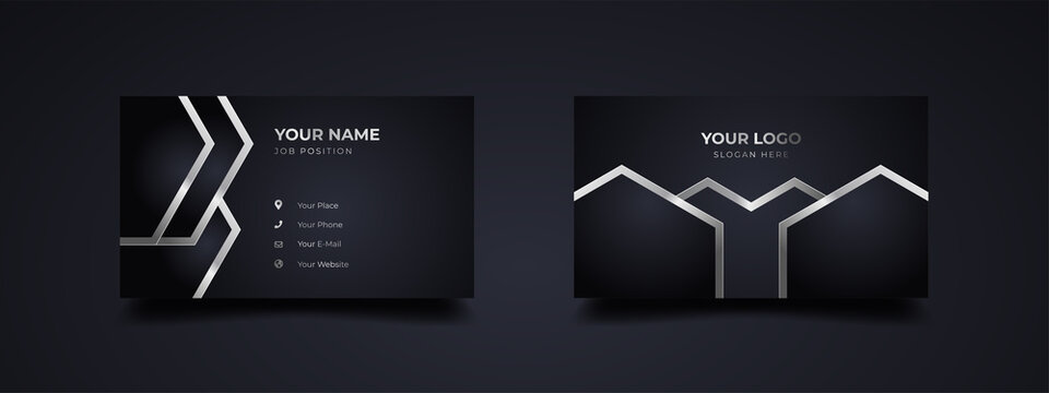Real estate business card design template. Luxury and elegant class concept. Vector illustration ready to print.