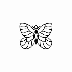 Butterfly Woman with Leaves logo design inspiration, 
Beauty salon - sign creative illustration. Human character. 
Abstract icon. Design element.
