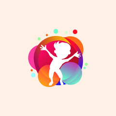 Colorful Kids Play logo vector, Children logo designs template, 
design concept, logo, logotype element for template