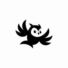 Owl logo vector illustration. Emblem design on white background
