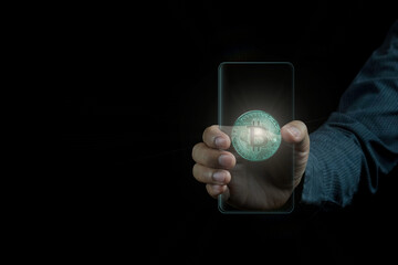 Digital currency bitcoin concept idea