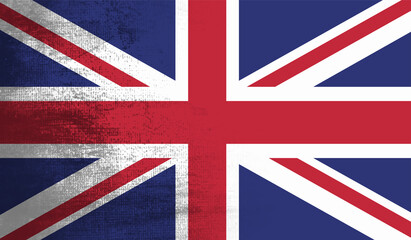 Vintage United Kingdom flag with grunge texture
