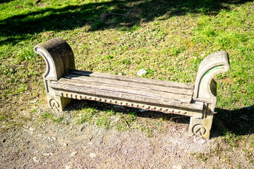 concrete bench in an abandoned park, northern croatia