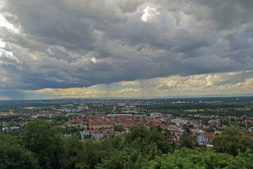 Regenwolken über Karlsruhe