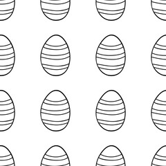 Seamless pattern made from hand drawn Easter eggs illustration. Isolated on white background.