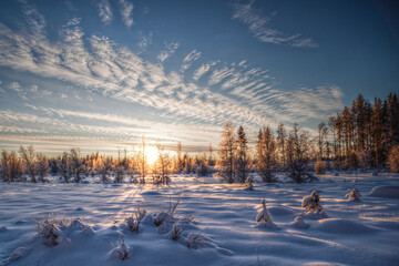 Highest altitude of the sun on the shortest winter day in Swedish Lapland