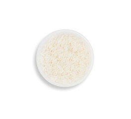 Fototapeta na wymiar Jasmine rice in the plastic cup on white background, This has clipping path.