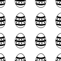Seamless pattern made from hand drawn Easter eggs illustration. Isolated on white background.