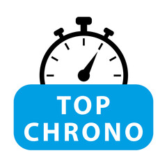 Fototapeta na wymiar Top chrono. Blue and black chronometer. Vector icon illustration.