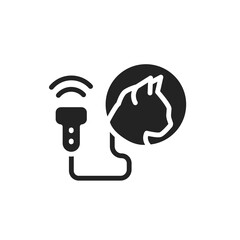 Animal ultrasonic diagnostic system black glyph icon. Medical and scientific concept. Isolated vector element. Outline pictogram for web page, mobile app, promo