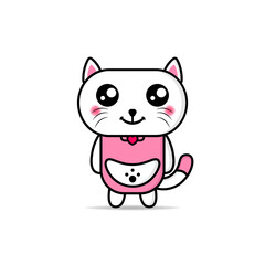 cute cat illustration design  maskot kawaii