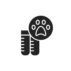 Animal blood test black glyph icon. Medical and scientific concept. Isolated vector element. Outline pictogram for web page, mobile app, promo.