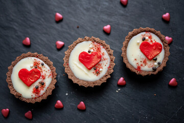 heart wedding valentines day tartlets love cake sweet baked heart shape dessert 