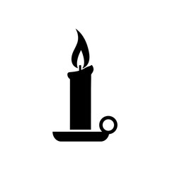 Candle icon, logo isolated on white background