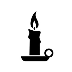 Candle icon, logo isolated on white background