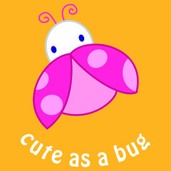 Illustration vector cute Ladybug and background for fashion design